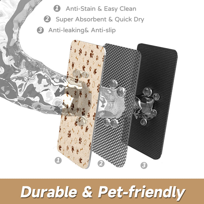 Pet Mat Diatomite Anti Slip - Cat & Dog Black