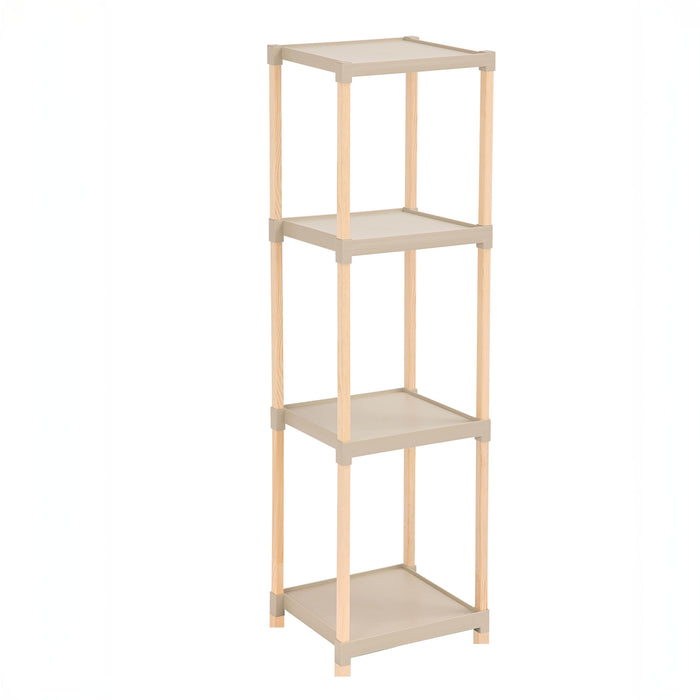 Mira Multifunction Plastic Shelf 28cm 4 Layer Beige