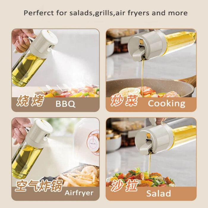 2-in-1 Spray And Pour Oil & Sauce Dispenser Bottle 550ml