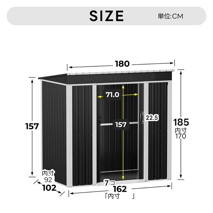 Durell 6 x 4 ft Steel Outdoor Garden Shed