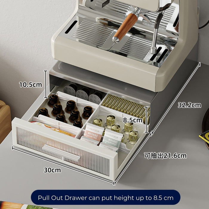 Coffee Machine Organiser Pull Out Drawer Rack Horizontal