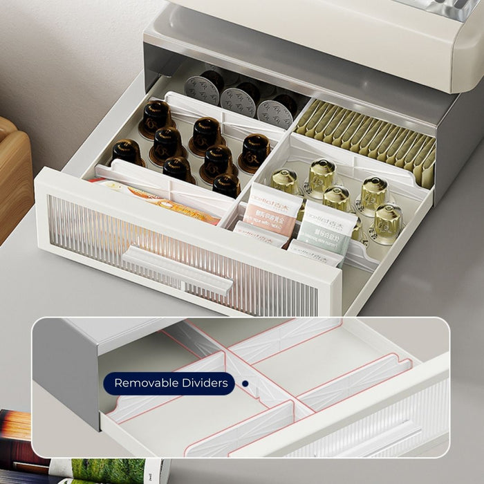 Coffee Machine Organiser Pull Out Drawer Rack Horizontal