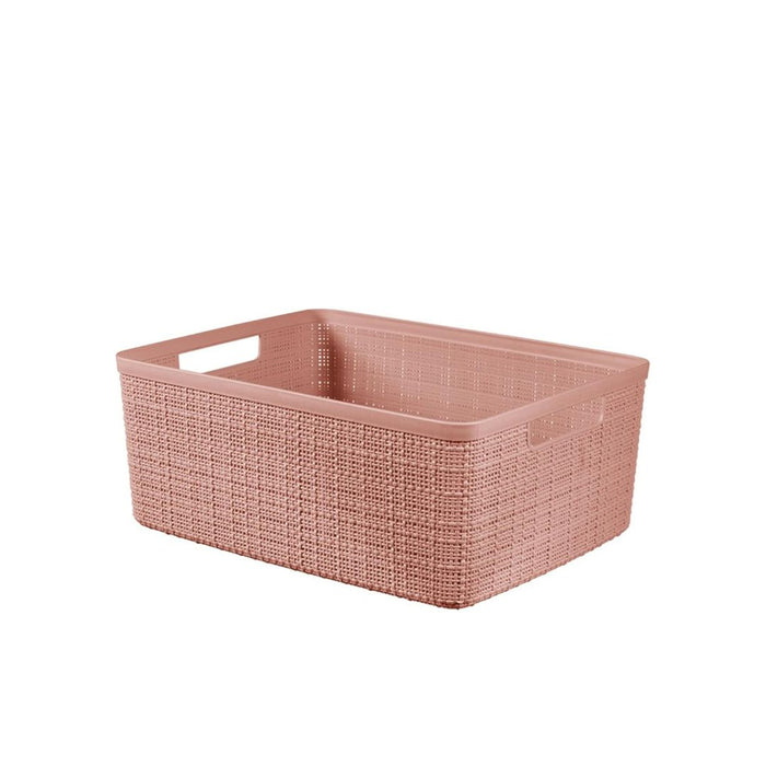 Jute Medium Storage Basket 12L Pink Dawn