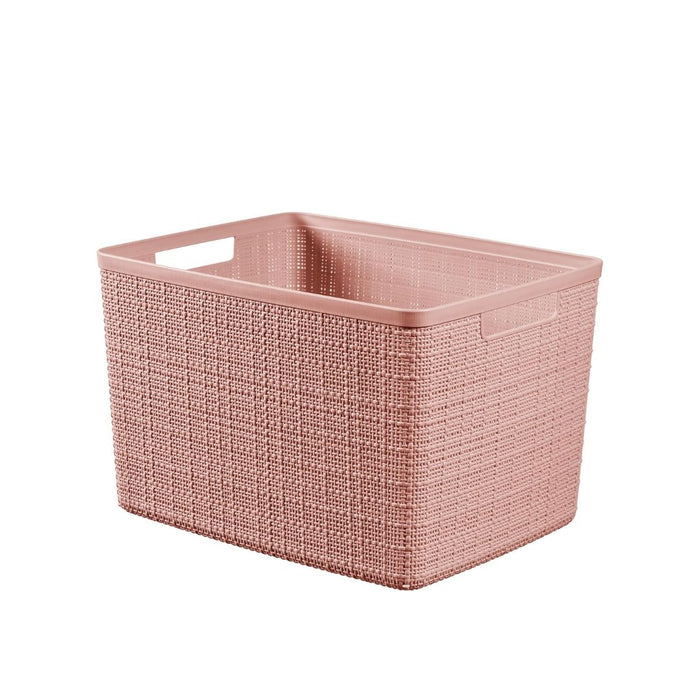 Jute Large Storage Basket 20L Pink Dawn