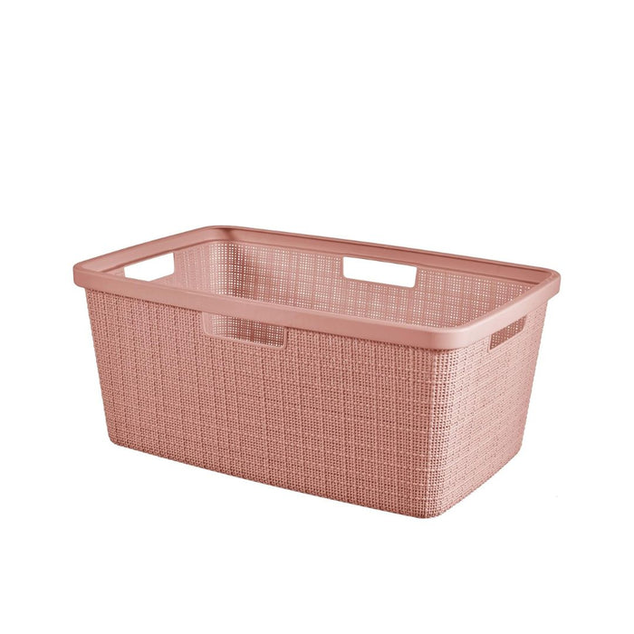 Jute Laundry Basket 46L Pink Dawn