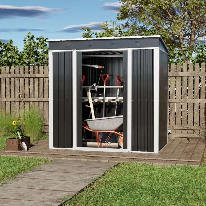 Durell 6 x 4 ft Steel Outdoor Garden Shed