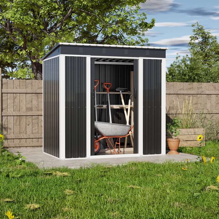 Durell 6 x 4 ft Steel Outdoor Garden Shed