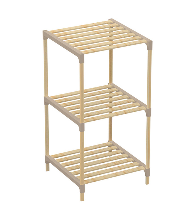 Nex Multipurpose Wooden Shelf 41cm 3 Layer Beige