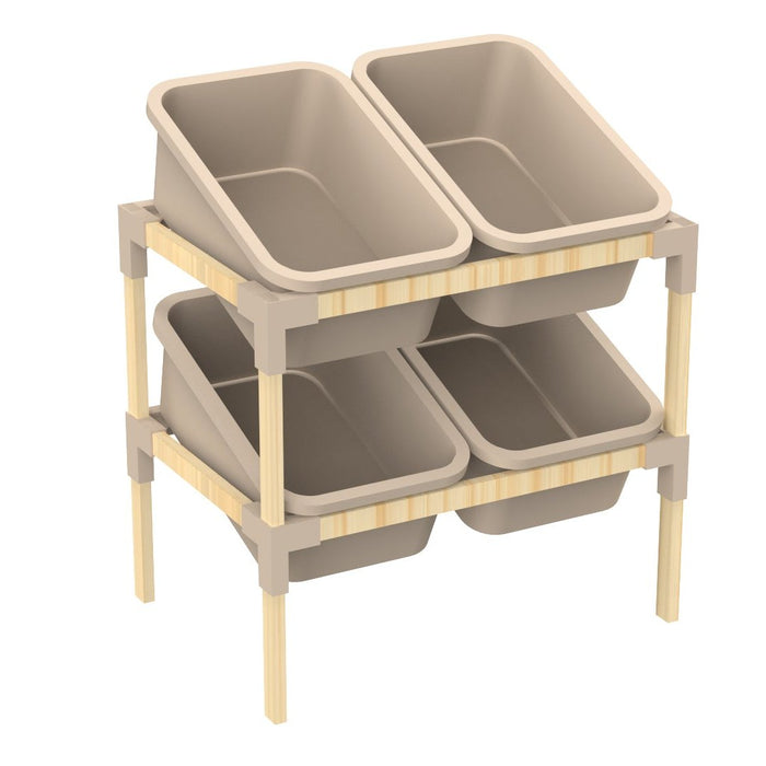 Kip 2 Layer Storage Bin Shelf 40L Beige