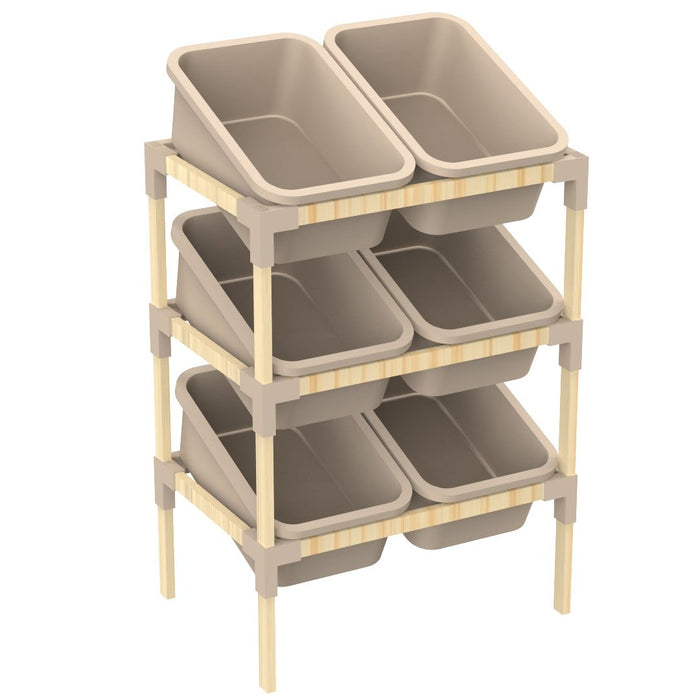 Kip 3 Layer Storage Bin Shelf 60L Beige