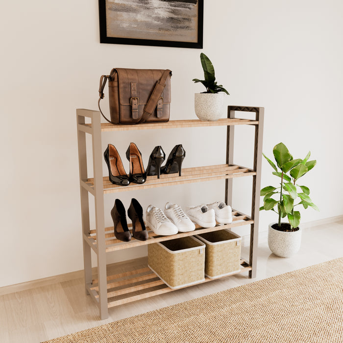 Brix Shoe Rack 4 Layer 69cm Beige