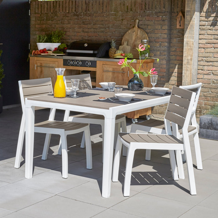 Keter Harmony Outdoor Dining Table Set White (4 Chairs)