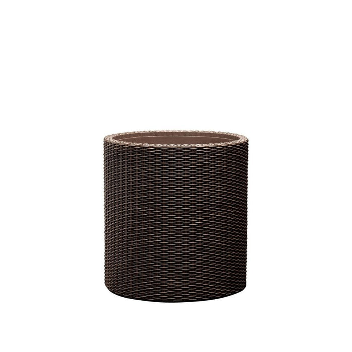 Cylinder Flower Planter Medium Wood Brown