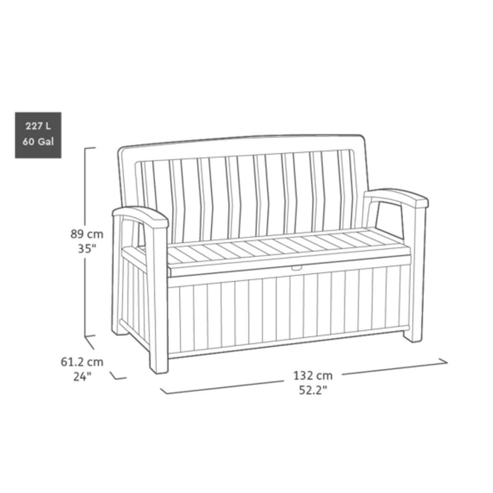 Patio Outdoor Storage Bench Brown