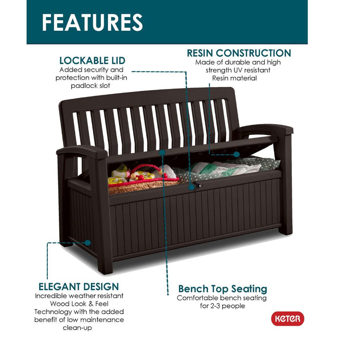 Patio Outdoor Storage Bench Brown