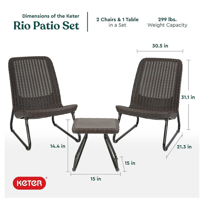 Rio Outdoor Balcony Patio Sofa Set Brown