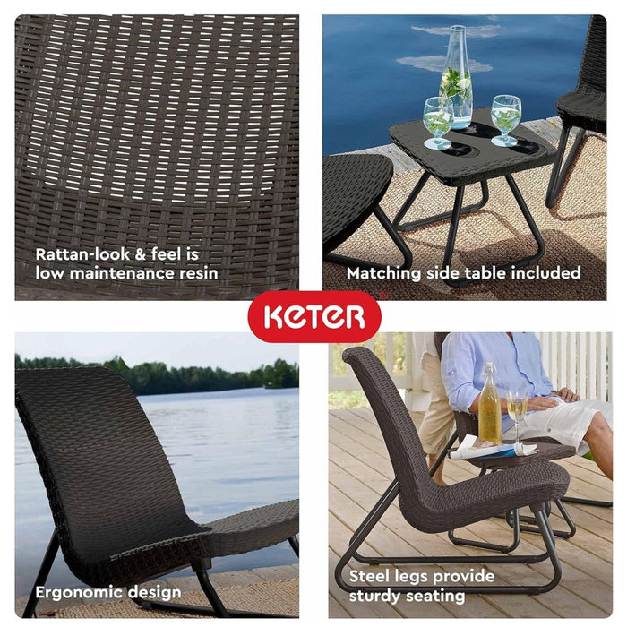 Rio Outdoor Balcony Patio Sofa Set Brown