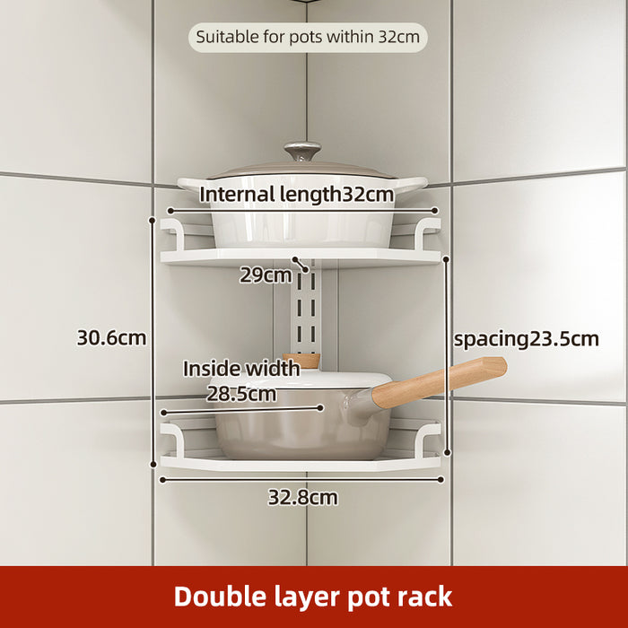 CornerFlex Kitchen Adjustable Pot Rack 2 Tier