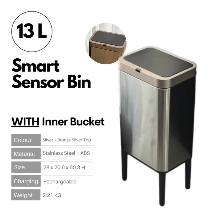 Lumi Sensor Trash Bin with legs Inner Bucket 13L