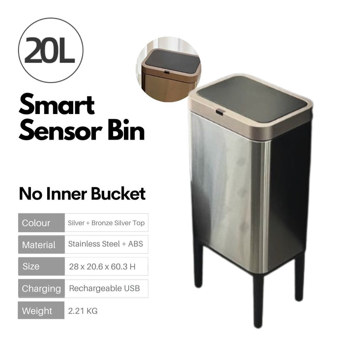 Lumi Sensor Trash Bin with legs 20L