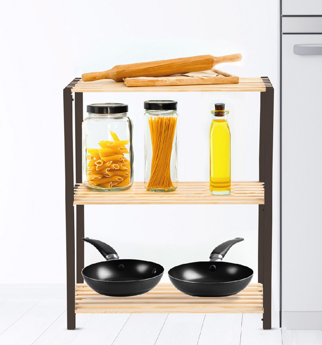 Voro Multipurpose Wooden Shelf  65cm 3 Layer