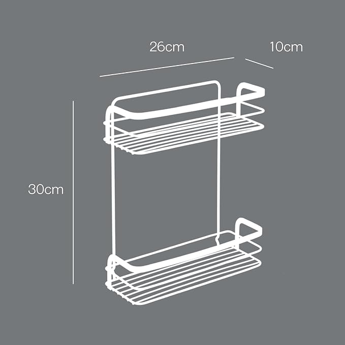 Origin 2 Tier Rectangle Bathroom Shelf Black