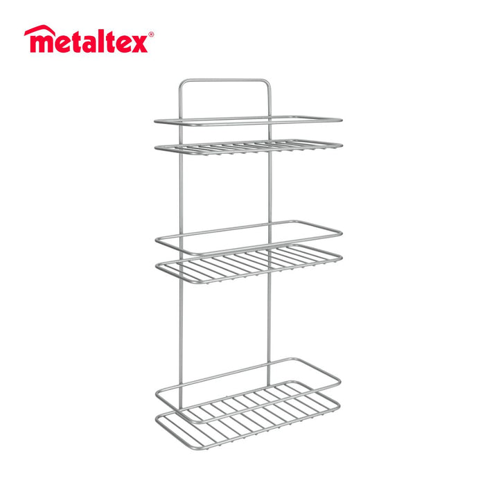 Reflex 3 Tier Rectangle Bathroom Storage Rack Silver