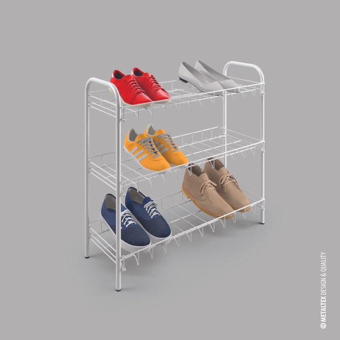 Shoe Rack 3 Tier White