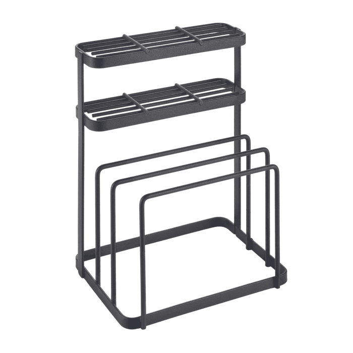 Knife & Cutting Board Organiser Rack Black