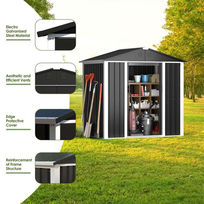 Montel 6 x 4 ft Steel Garden Shed