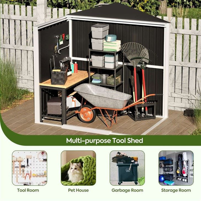 Montel 6 x 4 ft Steel Garden Shed