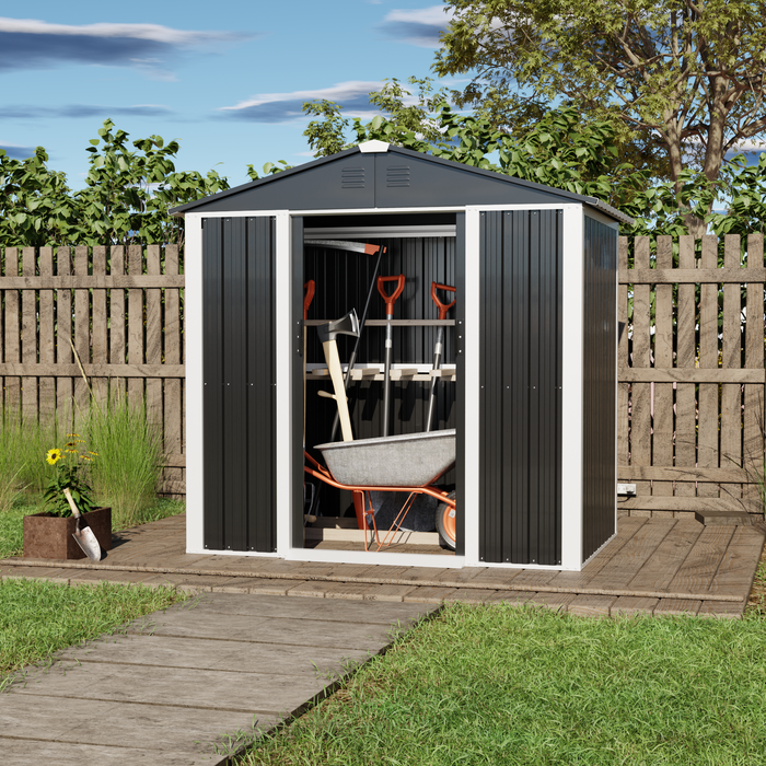 Montel 6 x 4 ft Steel Garden Shed