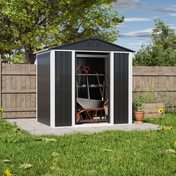 Montel 6 x 4 ft Steel Garden Shed