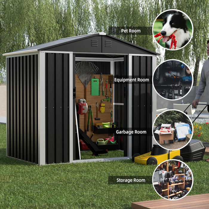 Montel 6 x 4 ft Steel Garden Shed