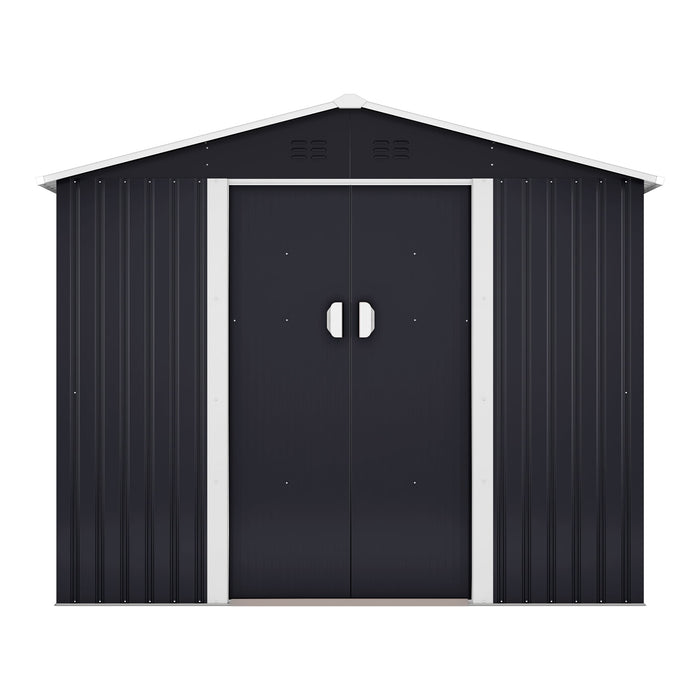 Montel 7.8 x 6 ft Steel Garden Shed Grey