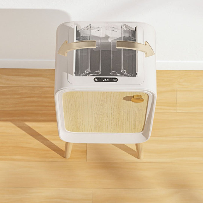 20L Nexa Sensor Bin Wooden Legs Beige