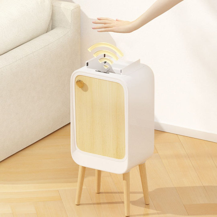 20L Nexa Sensor Bin Wooden Legs Beige