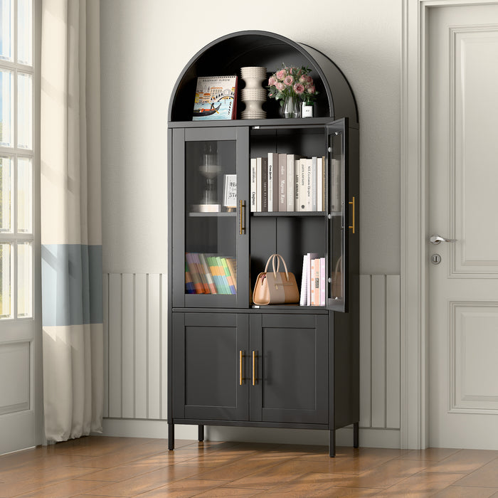 Arcadia Display Cabinet Black 4 Doors GM-04