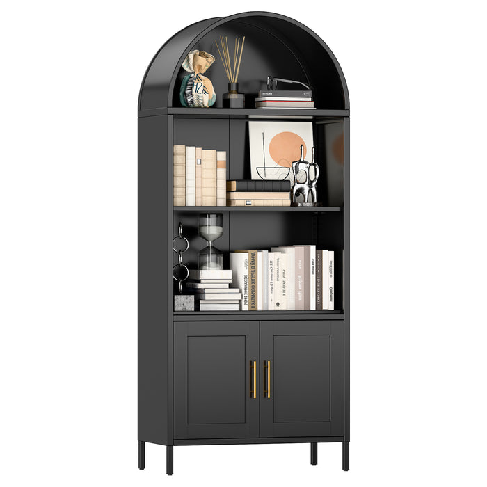 Arcadia Display Cabinet Black  3 Tier + 2 Door GM-02