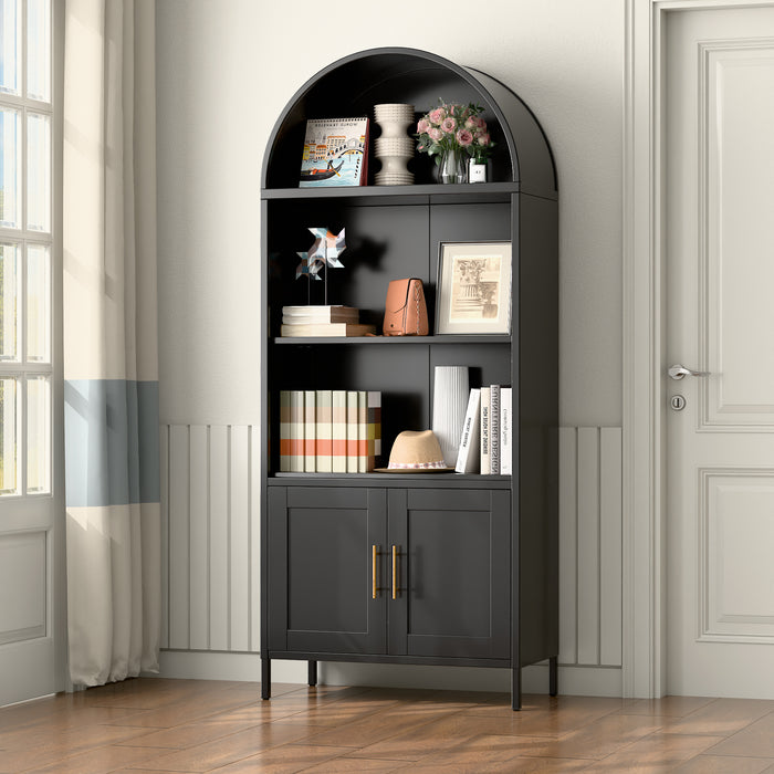 Arcadia Display Cabinet Black  3 Tier + 2 Door GM-02