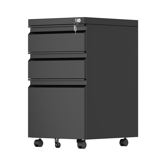 Filex 3 Drawer Mobile Pedestal Cabinet Black