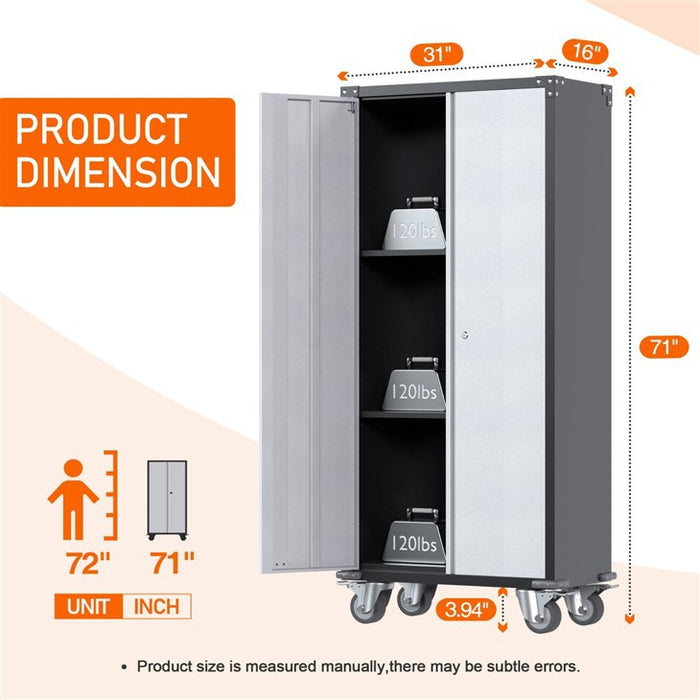 SteelMax Tall Multipurpose Storage Cabinet with wheels