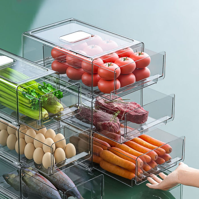 Fridge Deep Organiser Drawer with Drainage Board XL