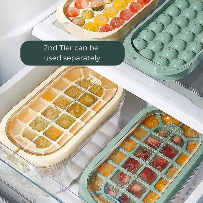 Ice Cube Maker Box 2 Tier Cream