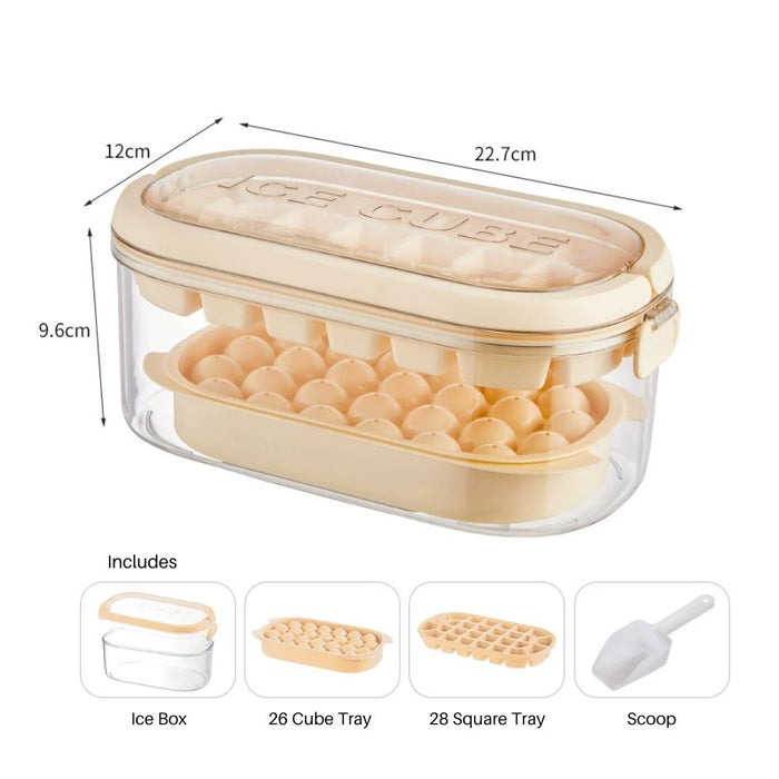 Ice Cube Maker Box 2 Tier Cream