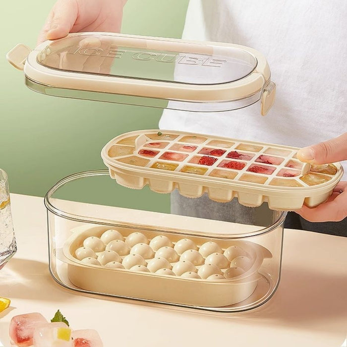 Ice Cube Maker Box 2 Tier Cream