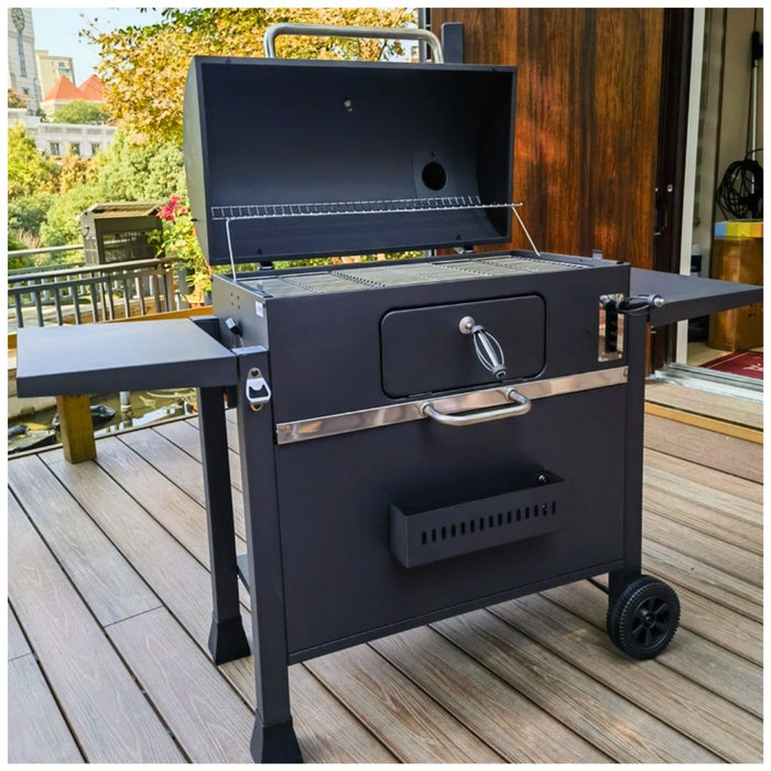 Duke Plus Outdoor Large Charcoal BBQ Grill with Chimmey 28"