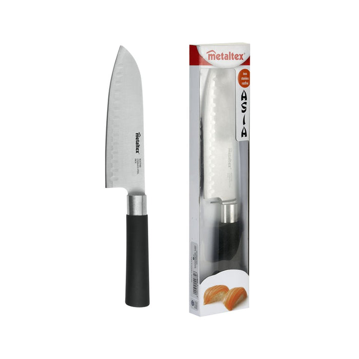 Metaltex Chefs Knife Santoku Stainless Steel Black 30cm