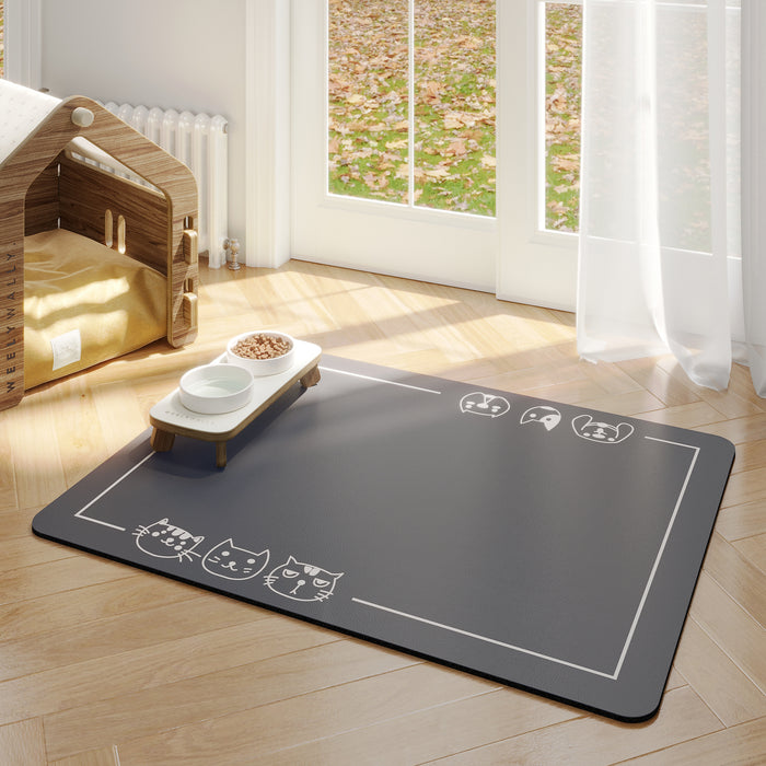 Pet Mat Diatomite Anti Slip - Cat & Dog Black