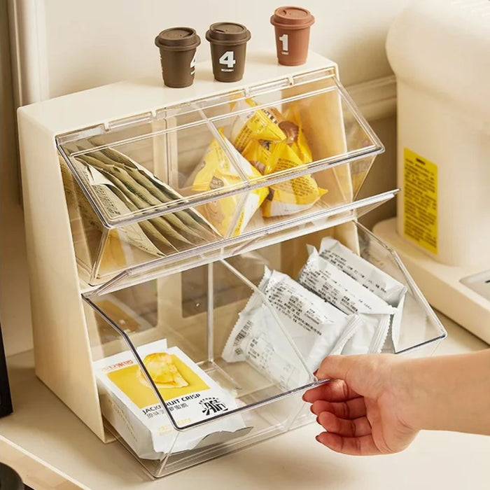 Coffee Capsules & Tea Bag Storage Box with cover